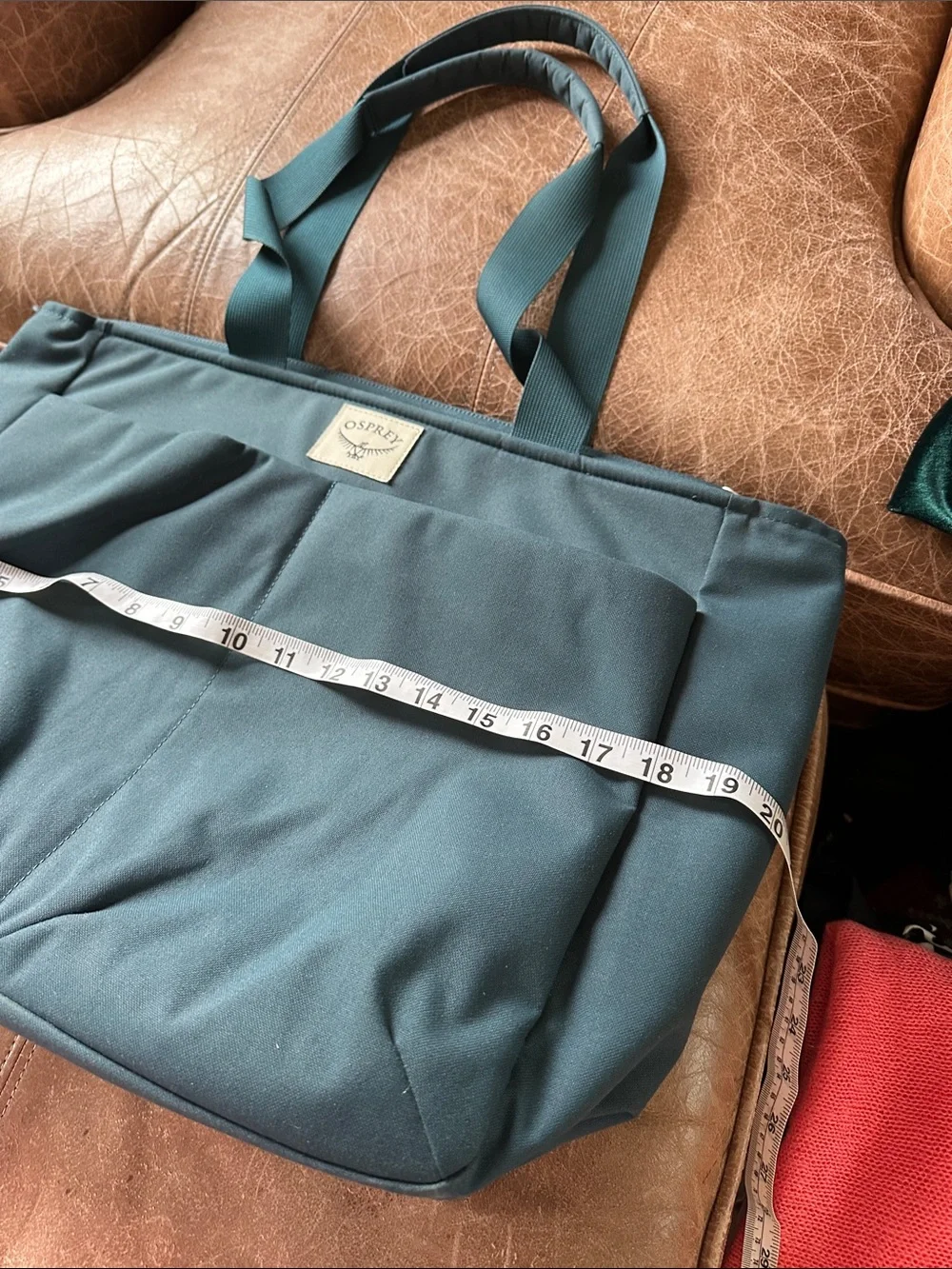 OSPREY Teal Green laptop Tote Bag with Front and Back  Pockets